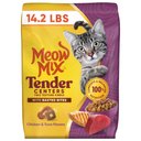 Meow Mix Tender Centers Basted Bites, Chicken & Tuna Flavored Dry Cat Food, 14.2-lb bag