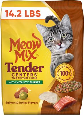 Meow Mix Tender Centers Vitality Bursts Salmon & Turkey Flavored Dry Cat Food