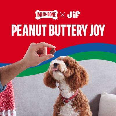 Show full view: Milk-Bone Peanut Buttery Bites with Real Peanut Butter & Bacon Soft & Chewy Dog Treats, 11.8-oz bag slide 6 of 11