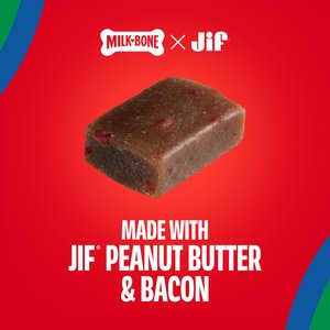 Milk-Bone Peanut Buttery Bites with Real Peanut Butter & Bacon Soft & Chewy Dog Treats, 4.5-oz bag