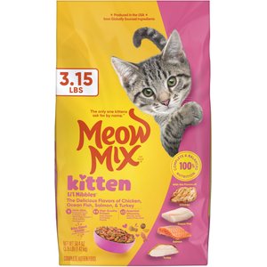 Meow Mix Kitten Li’l Nibbles Dry Cat Food, 3.15-lb bag