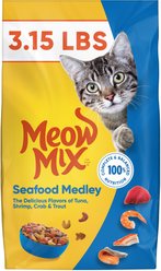 Meow Mix Seafood Medley Dry Cat Food, 3.15-lb bag slide 1 of 9