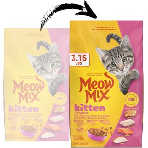 Meow Mix Kitten Li’l Nibbles Dry Cat Food, 3.15-lb bag