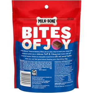 Milk-Bone Peanut Buttery Bites with Real Peanut Butter & Bacon Soft & Chewy Dog Treats, 4.5-oz bag