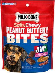 Milk-Bone Peanut Buttery Bites with Real Peanut Butter & Bacon Soft & Chewy Dog Treats, 4.5-oz bag