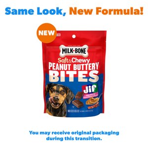 Milk-Bone Peanut Buttery Bites with Real Peanut Butter & Bacon Soft & Chewy Dog Treats, 4.5-oz bag