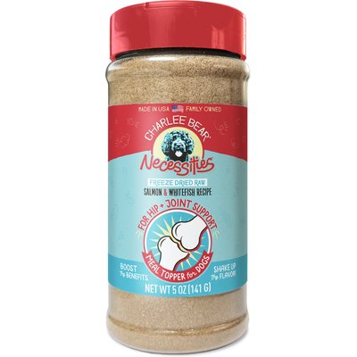 Charlee Bear Charlee Bear Necessities Freeze-Dried Salmon & Whitefish Recipe Hip & Joint Support Grain-Free Dog Food Topper, 5-oz jar