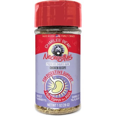 Charlee Bear Charlee Bear Necessities Freeze-Dried Chicken Recipe Digestive Health Support Grain-Free Dog Food Topper, 1-oz jar
