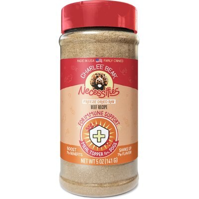 Charlee Bear Charlee Bear Necessities Freeze-Dried Beef Recipe Immune Health Support Grain-Free Dog Food Topper, 5-oz jar