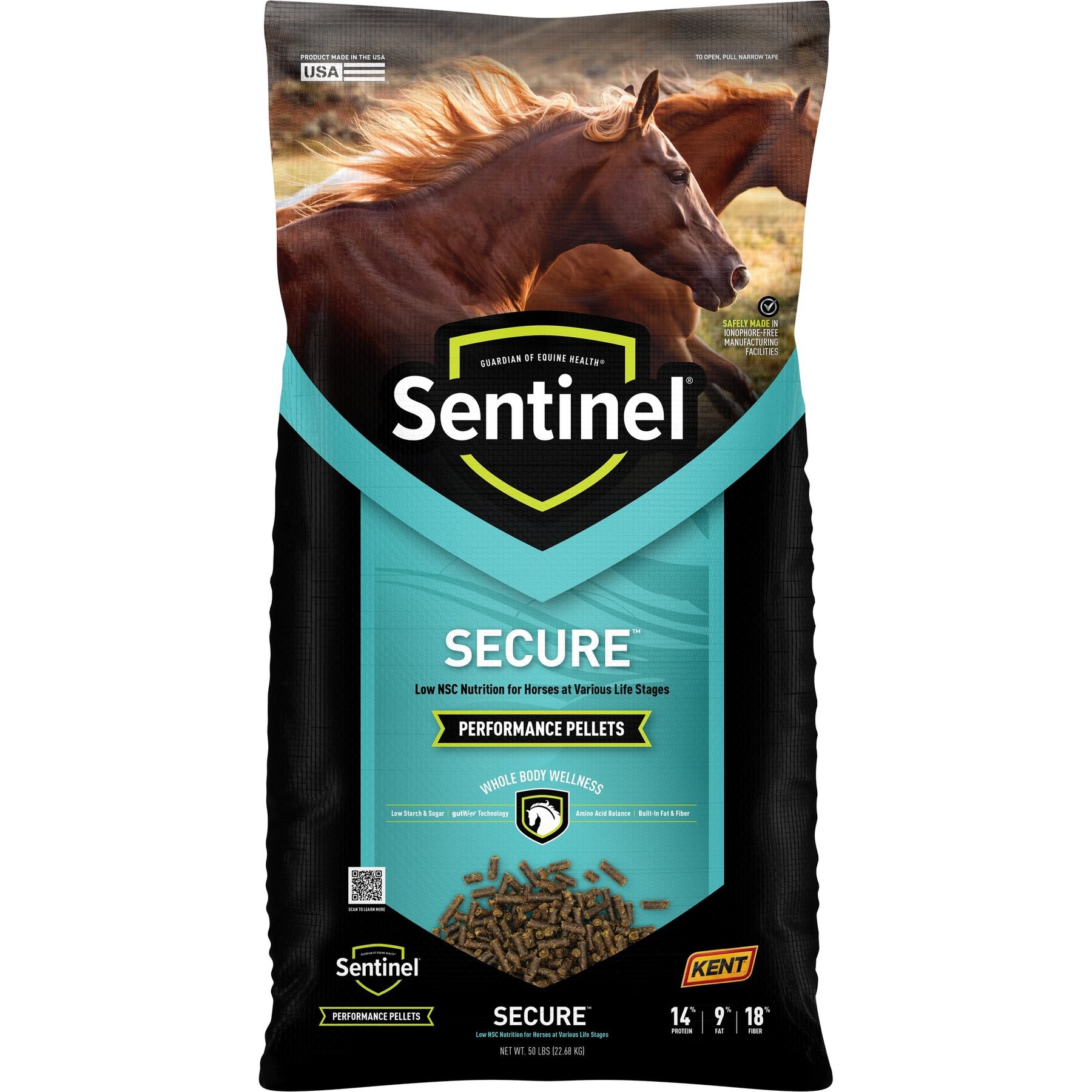 Kent / Blue Seal Sentinel Secure Pellet Horse Food, 50-lb bag