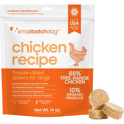 Smallbatch Pets Smallbatch Pets Chicken Freeze-Dried Raw Sliders Grain-Free Dry Dog Food, 14-oz bag
