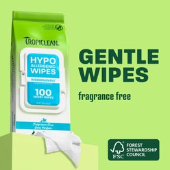 TropiClean Deodorizing Hypo Allergenic Dog & Cat Wipes, 100 count slide 2 of 8