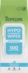 TropiClean Deodorizing Hypo Allergenic Dog & Cat Wipes, 100 count