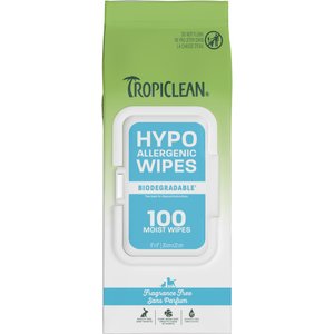 TropiClean Deodorizing Hypo Allergenic Dog & Cat Wipes, 100 count