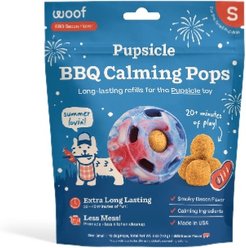 Woof Refill BBQ Pops & Summer Pupsicle Favorite Distraction Grain-Free Smokey Beef Flavor Lickable Dog Treats, Small, 10 count