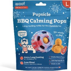Woof Refill BBQ Pops & Summer Pupsicle Favorite Distraction Grain-Free Smokey Beef Flavor Lickable Dog Treats, Large, 7 count