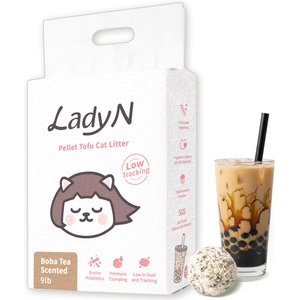 Lady N Classic Pellet Boba Tea Scented Clumping Tofu Cat Litter, 9-lb bag