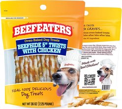 Beefeaters Beefhide Twist 5-inch Chicken Rawhide Dog Chew, 36-oz bag