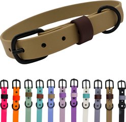 Tailr Waterproof & Odor-Resistant Adjustable Dog Collar, Army Sand/Dark Chocolate Loop, Large: 15 to 18-in neck, 3/4-in wide