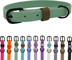 Tailr Waterproof & Odor-Resistant Adjustable Dog Collar, Sage Green/Olive Drab Loop, Medium: 12 to 15-in neck, 5/8-in wide