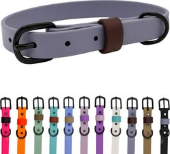 Tailr Waterproof & Odor-Resistant Adjustable Dog Collar, Fog/Dark Chocolate Loop, Medium: 12 to 15-in neck, 5/8-in wide slide 1 of 8
