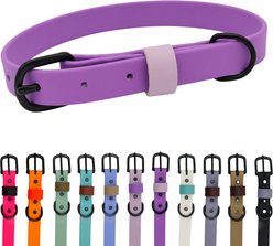 Tailr Waterproof & Odor-Resistant Adjustable Dog Collar, Bright Lavender/Pleasant Plum Loop, Medium: 12 to 15-in neck, 5/8-in wide
