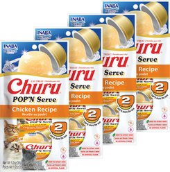 Inaba Churu Pop'n Serve Chicken Grain-Free Lickable Cat Treats, 1.2-oz cup, 8 count bundle