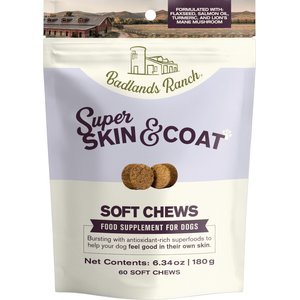 Badlands Ranch Super Skin & Coat Soft Chew Supplement for Dogs, 60 count