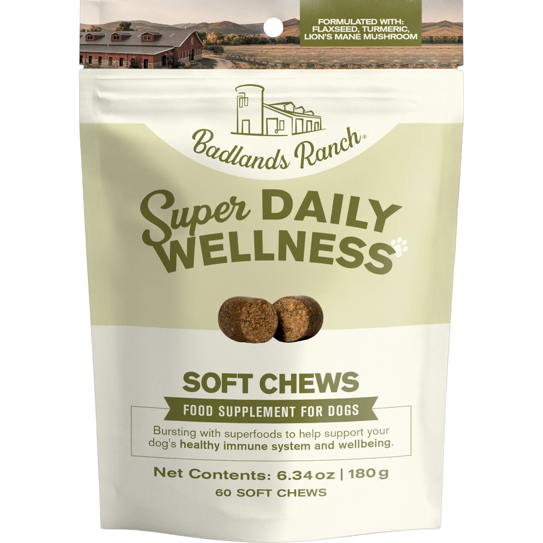 Badlands Ranch Super Daily Wellness Soft Chew Supplement for Dogs, 60 count