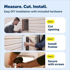 PetSafe Wall Entry Dual Flap Pet Door with Closing Panel, White, Large