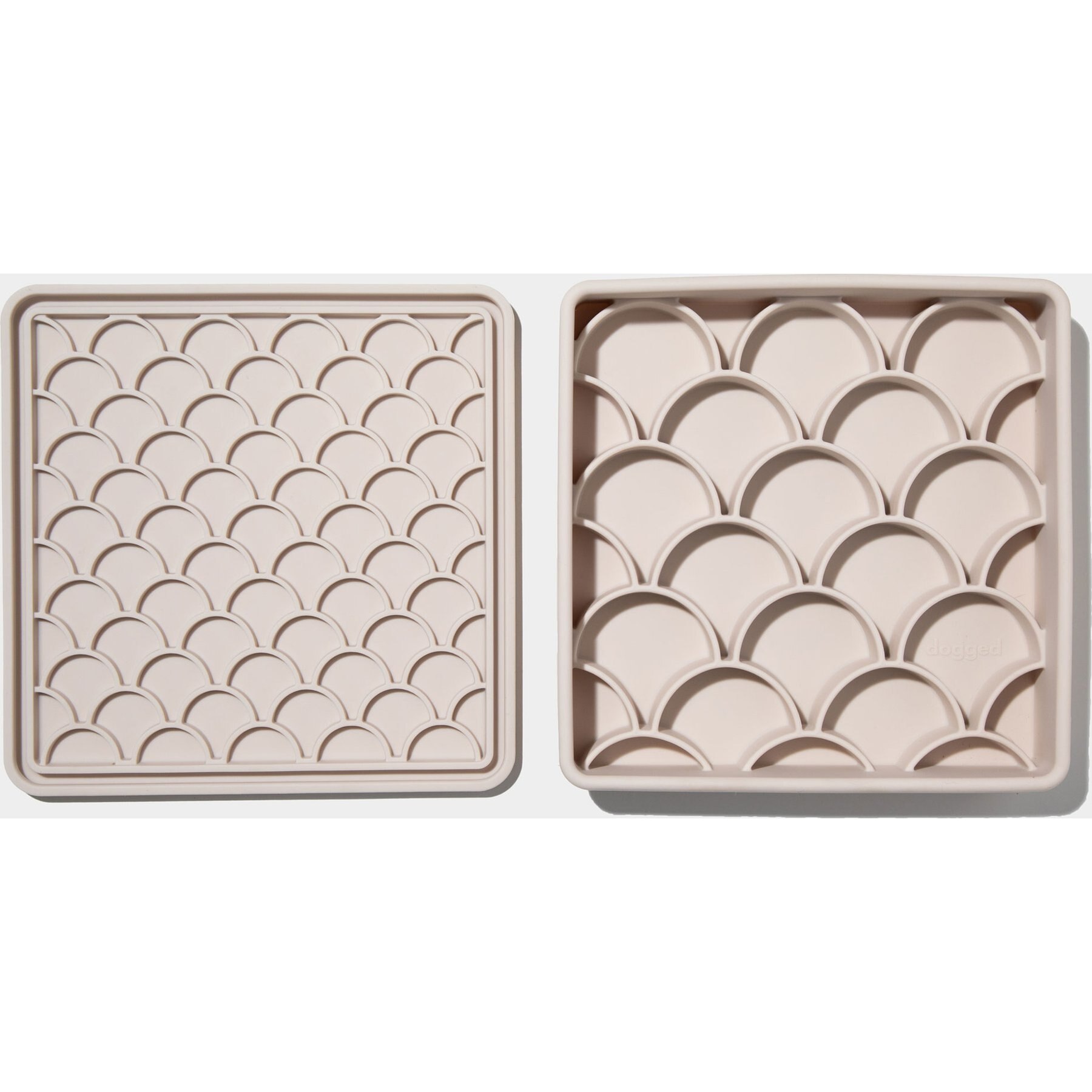 dogged 3-In-1 Fish Scale Slow Feeder Dog Bowl, 3.5-cup, Sand