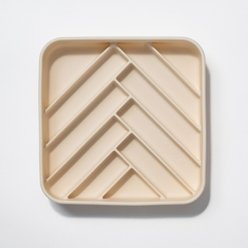 dogged Chevron Slow Feeder Dog Bowl, 3.5-cup, Buttercream slide 1 of 3