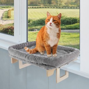 Pet Adobe Petmaker Cat Window Perch with Bolster, 24-in, Gray