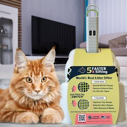 Sprinkle & Sweep Speed Sifter Switch Dual-Mode Cat Litter Scoop with Base slide 2 of 6