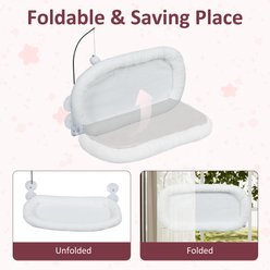 SMONTER Foldable Polyester Cat Window Perch with Hanging Toy, White slide 2 of 7
