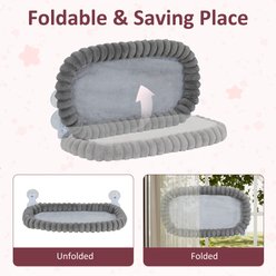 SMONTER Foldable Polyester Cat Window Perch with Flush & Mesh Removable Cushion, Gray slide 2 of 7