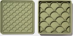 dogged 3-In-1 Fish Scale Slow Feeder Dog Bowl, 3.5-cup, Olive