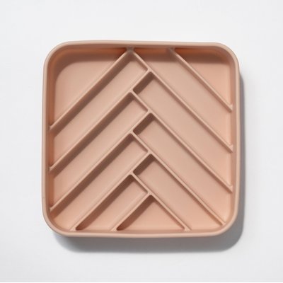 dogged dogged Chevron Slow Feeder Dog Bowl, 3.5-cup, Rose Water