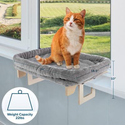 Show full view: Pet Adobe Petmaker Cat Window Perch with Bolster, 24-in, Gray slide 3 of 6