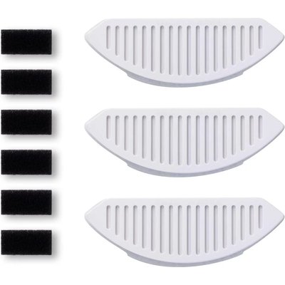 Sharper Image Sharper Image Wireless Water Fountain Replacement Sponge Filters & Mat for AuroraFlow Cordless Dog Water Fountain, White/Black, 6.5 x 1.9 x 2.4-in, 3 count