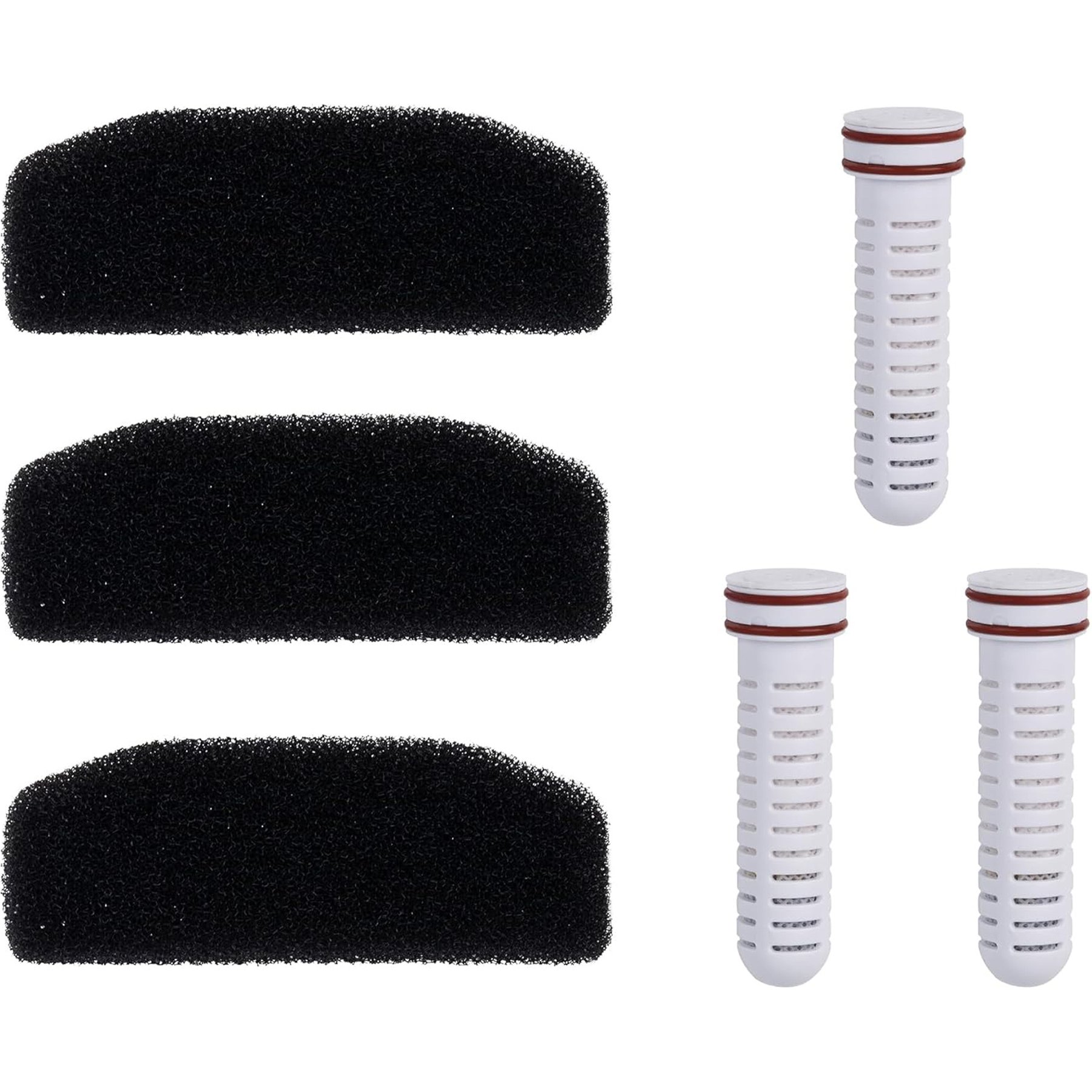Sharper Image Water Fountain Filter Replacement Sponges for CleanFlow UV Sterilizer Dog Water Fountain, White/Black, 5 x 4.5 x 1.3-in, 3 count
