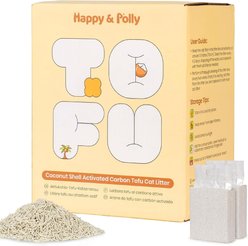 Happy & Polly Coconut Charcoal Tofu Cat Litter, 5.5-lb bag, 2 count