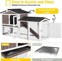 Aivituvin AIR02-B Rabbit Hutch Cage, Brown, 56.7-L slide 2 of 6