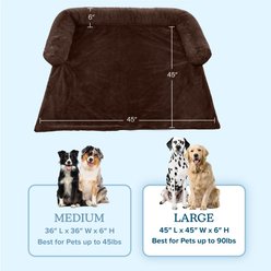 Pet Adobe Petmaker Plush Dog Bed Couch Cover, Large: 45-in, Brown slide 2 of 6
