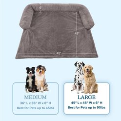 Pet Adobe Petmaker Plush Dog Bed Couch Cover, Large: 45-in, Grey slide 2 of 6