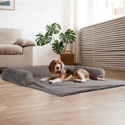 Pet Adobe Petmaker Plush Dog Bed Couch Cover, Large: 45-in, Grey