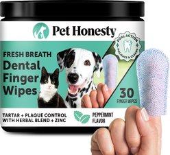 Pet Honesty Fresh Breath Dog & Cat Dental Wipes, 30 count