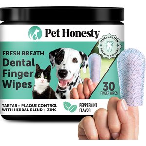 Pet Honesty Fresh Breath Dog & Cat Dental Wipes, 30 count