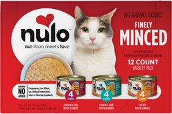 Nulo Chicken & Tuna Variety Pack Finely Minced Wet Cat Food, 2.8-oz can, case of 12