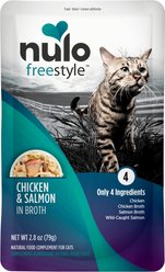 Nulo FreeStyle Chicken & Salmon in Broth Cat Food Topper, 2.8-oz, case of 24